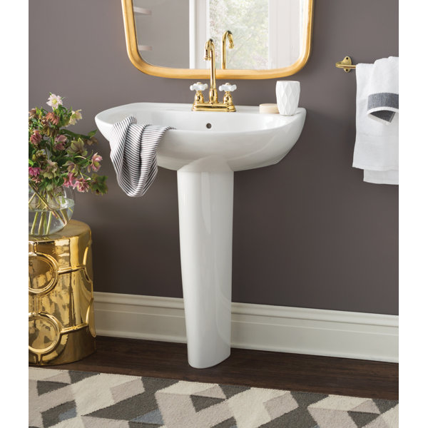 TOTO Prominence Vitreous China 26" Pedestal Bathroom Sink with Overflow